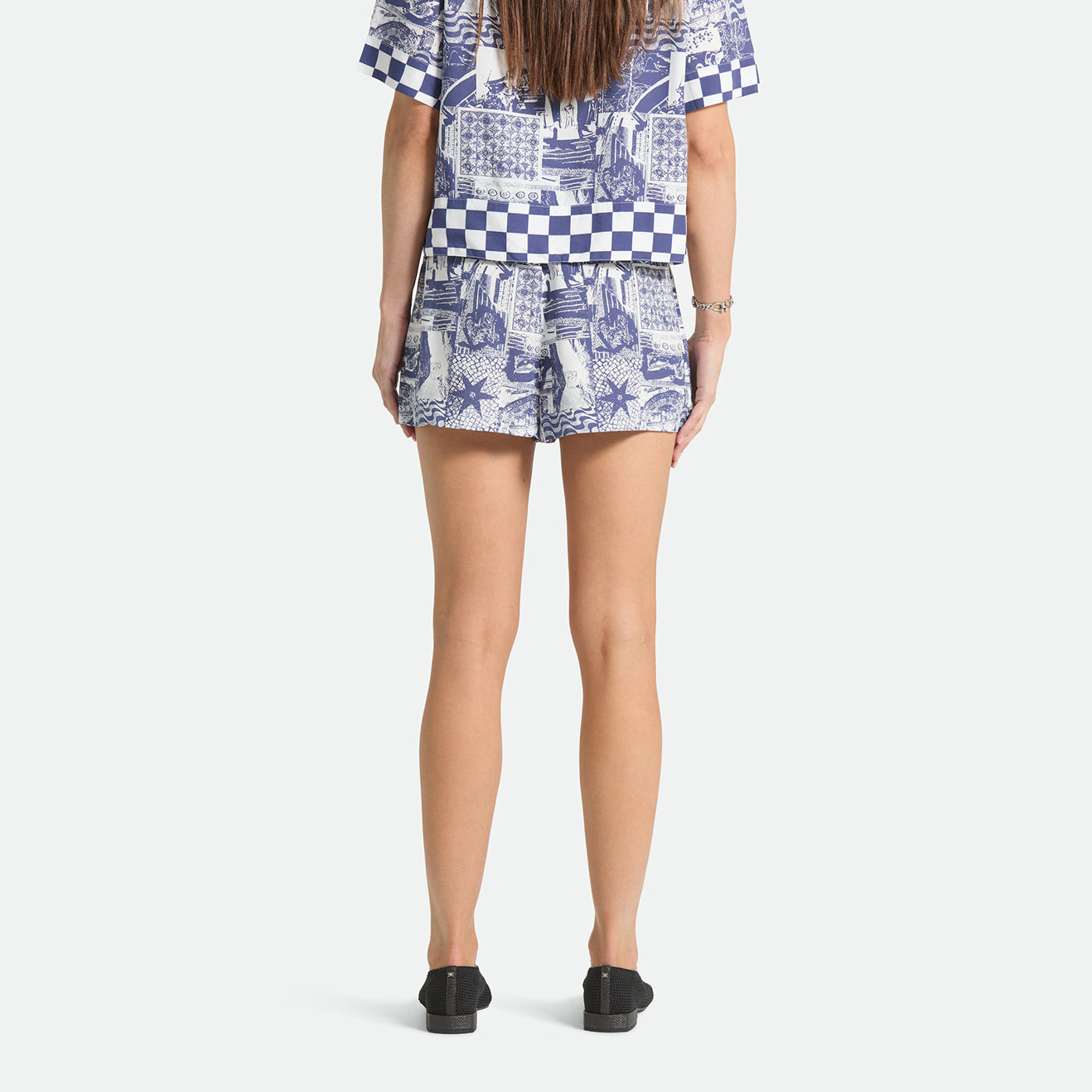 POST PLAYA E-WAIST SHORT - NAVY/WHITE COLLAGE
