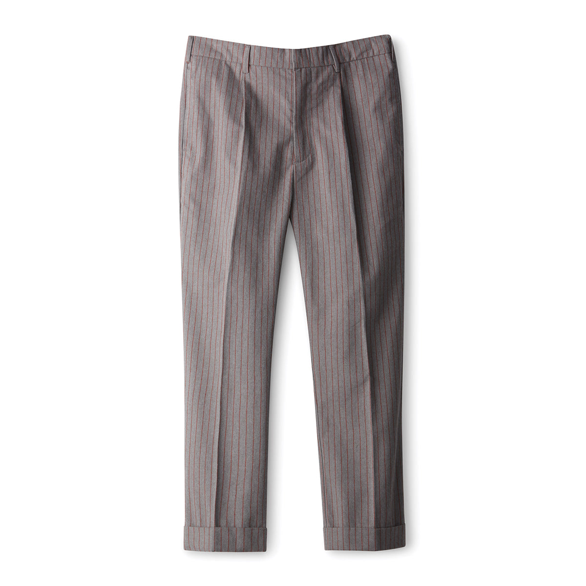 REGENT TROUSER R PANT-HEATHER GREY/DARK BRICK STRIPE