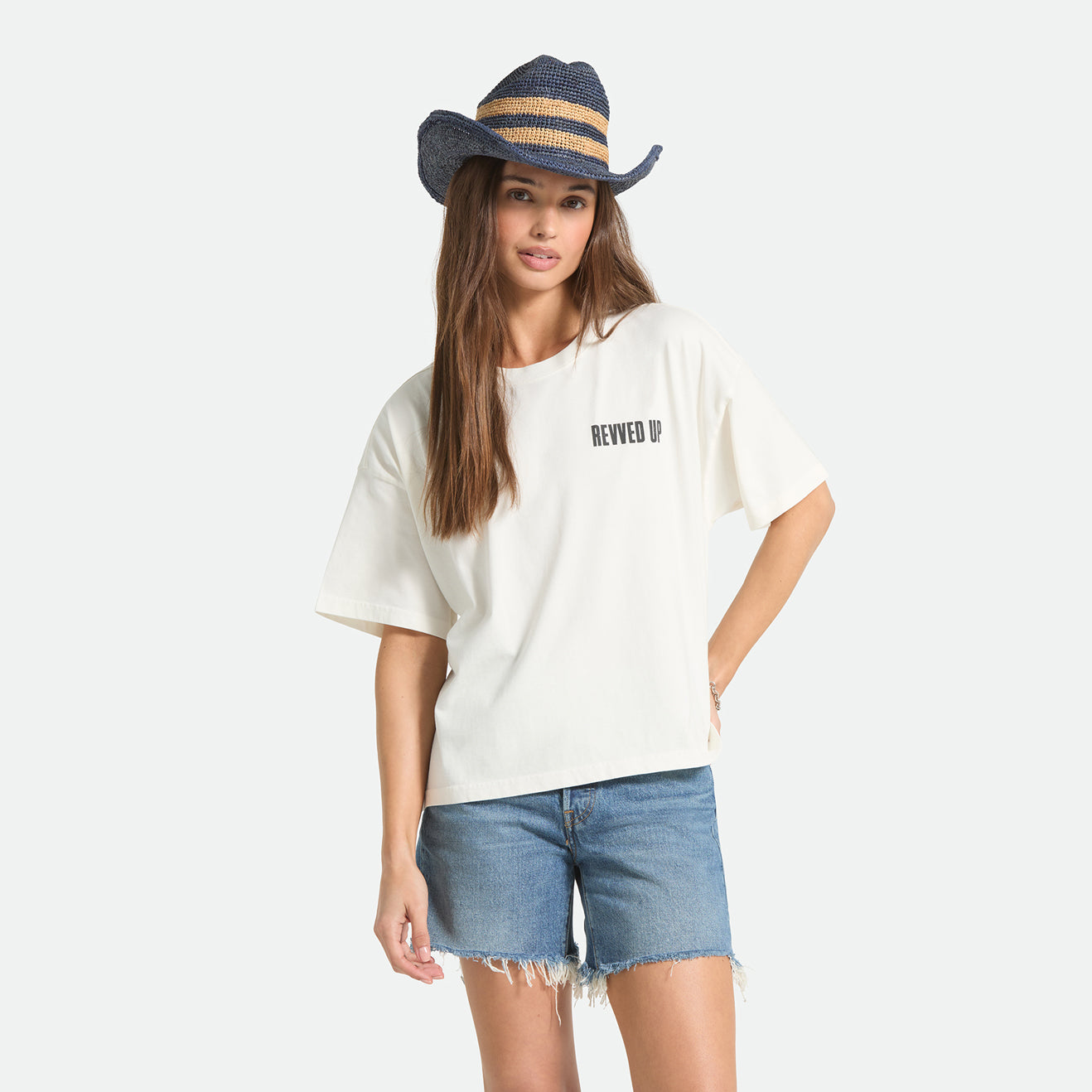 REVVED UP BOXY CREW TEE - OFF WHITE