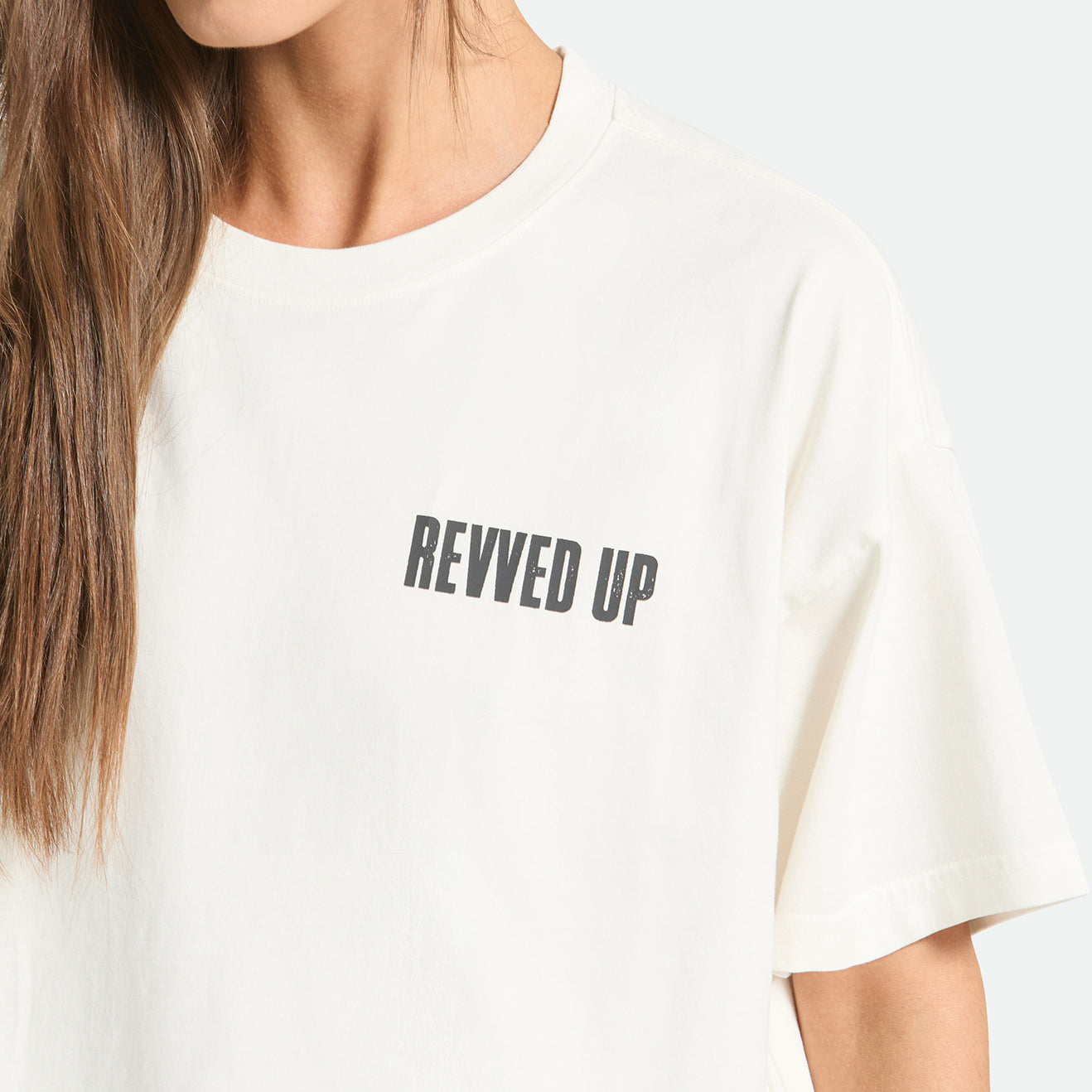 REVVED UP BOXY CREW TEE - OFF WHITE