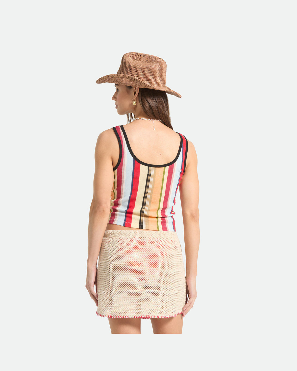 RINGER ORGANIC A-TANK - PEACH COBBLER MULTI STRIPE