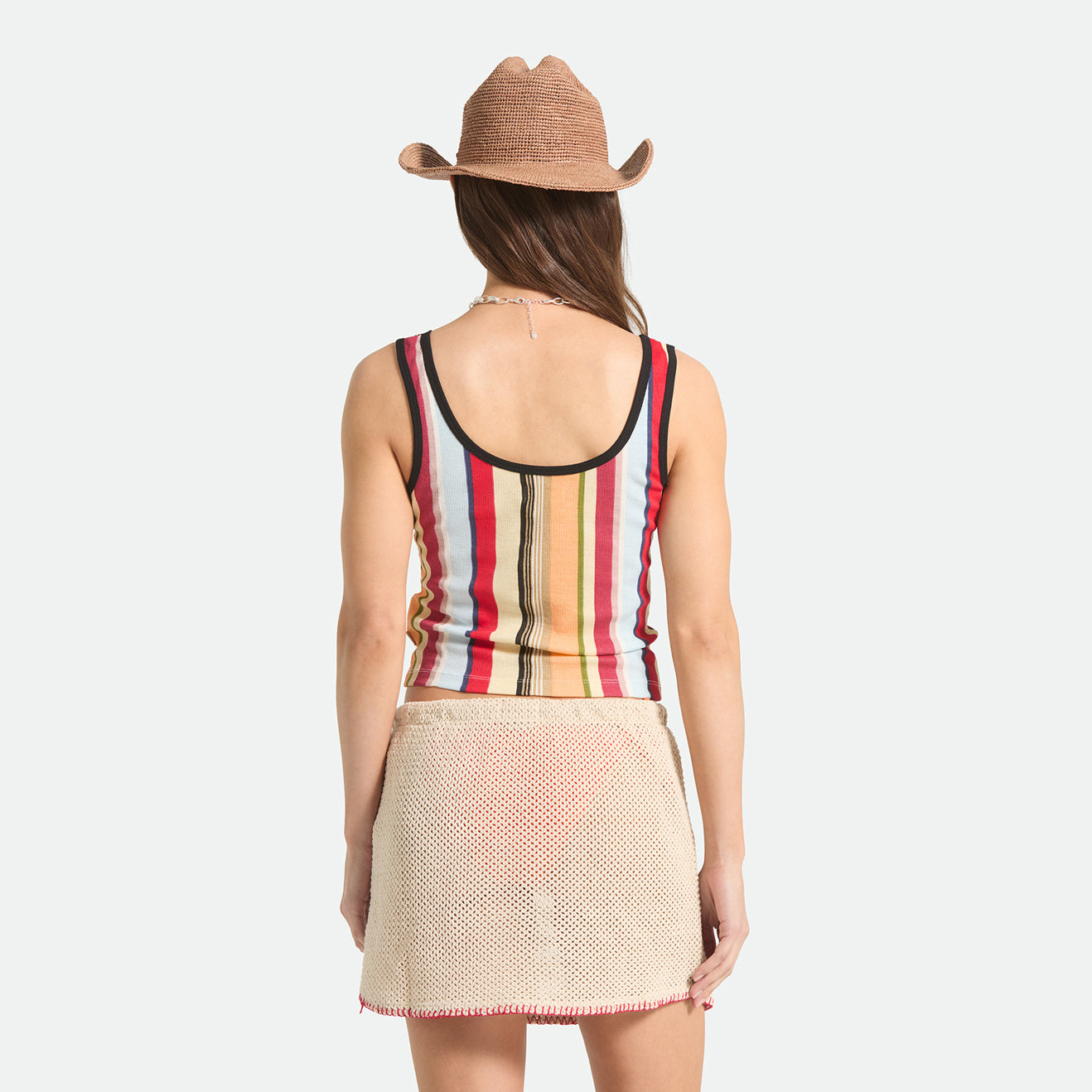 RINGER ORGANIC A-TANK - PEACH COBBLER MULTI STRIPE