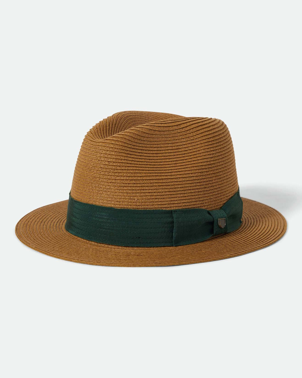 ROMA STRAW PACKABLE FEDORA - DARK TAN/PRIMAL GREEN