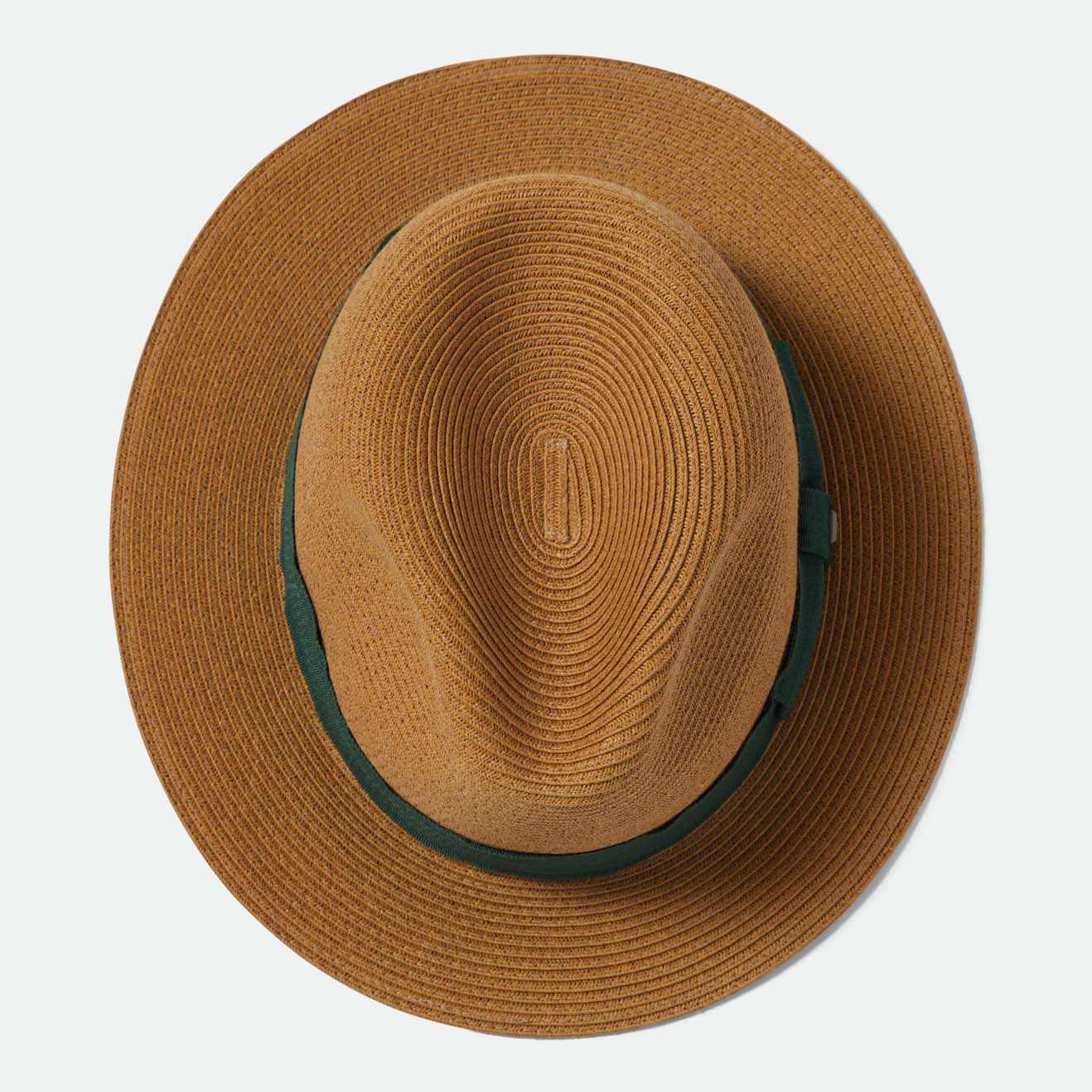 ROMA STRAW PACKABLE FEDORA - DARK TAN/PRIMAL GREEN