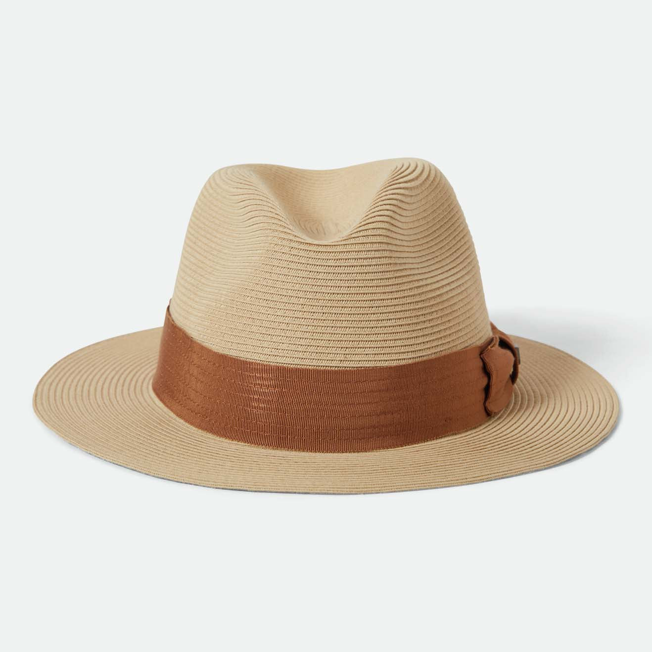 ROMA STRAW PACKABLE FEDORA - NATURAL/BRONZE
