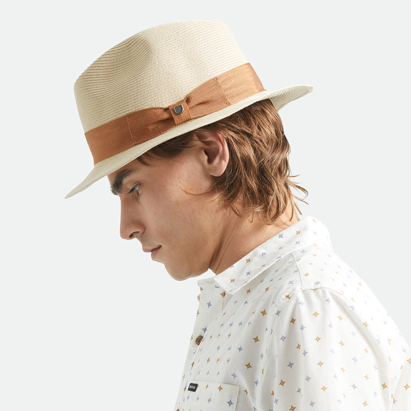 ROMA STRAW PACKABLE FEDORA - NATURAL/BRONZE