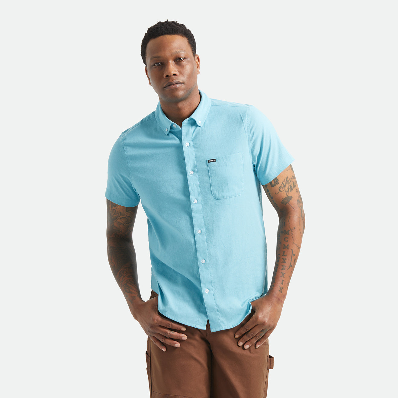 SANFORD OXFORD S/S WVN - BLUE AURA