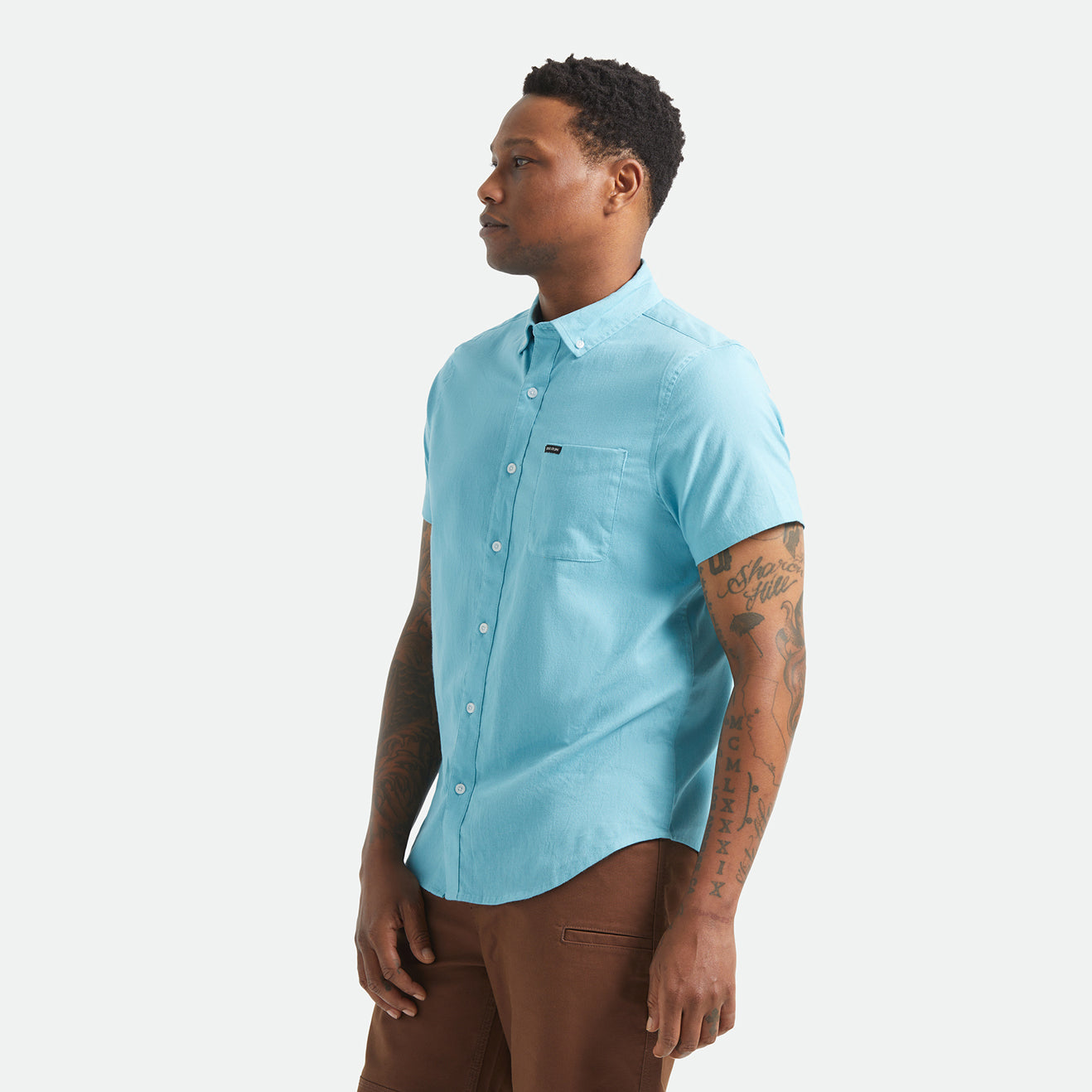 SANFORD OXFORD S/S WVN - BLUE AURA