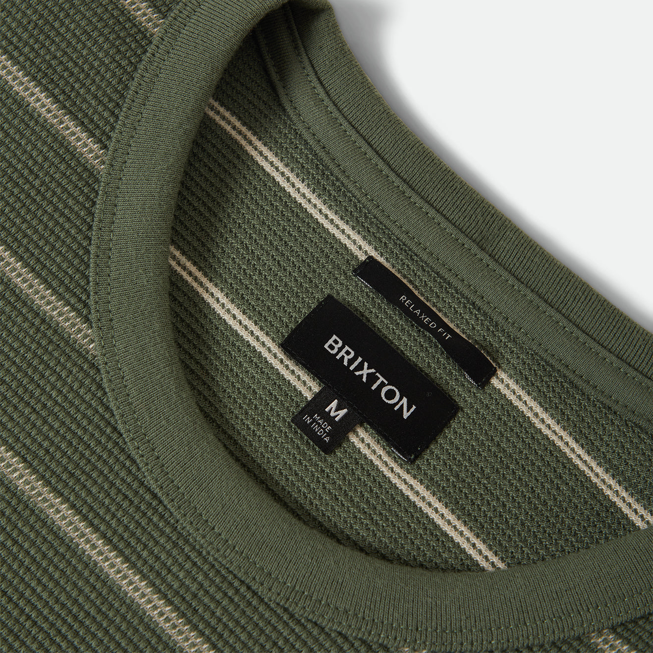 SHIELD PIQUE S/S BOXY KNIT TEE - DARK OLIVE/WHITECAP