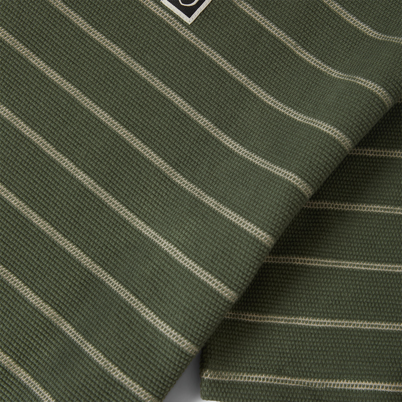 SHIELD PIQUE S/S BOXY KNIT TEE - DARK OLIVE/WHITECAP