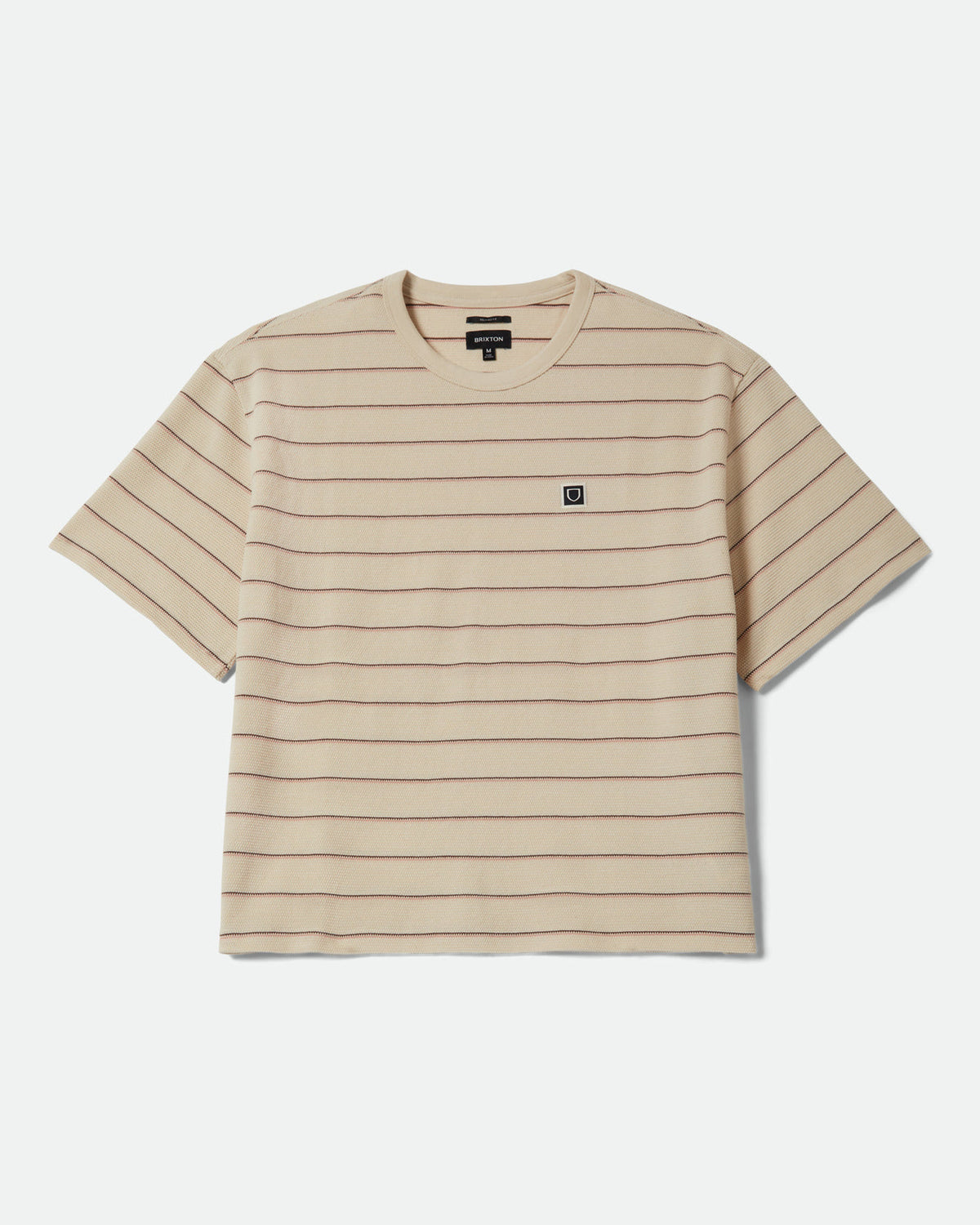 SHIELD PIQUE S/S BOXY KNIT TEE - WHITECAP/SEA FOAM/PINECONE BROWN