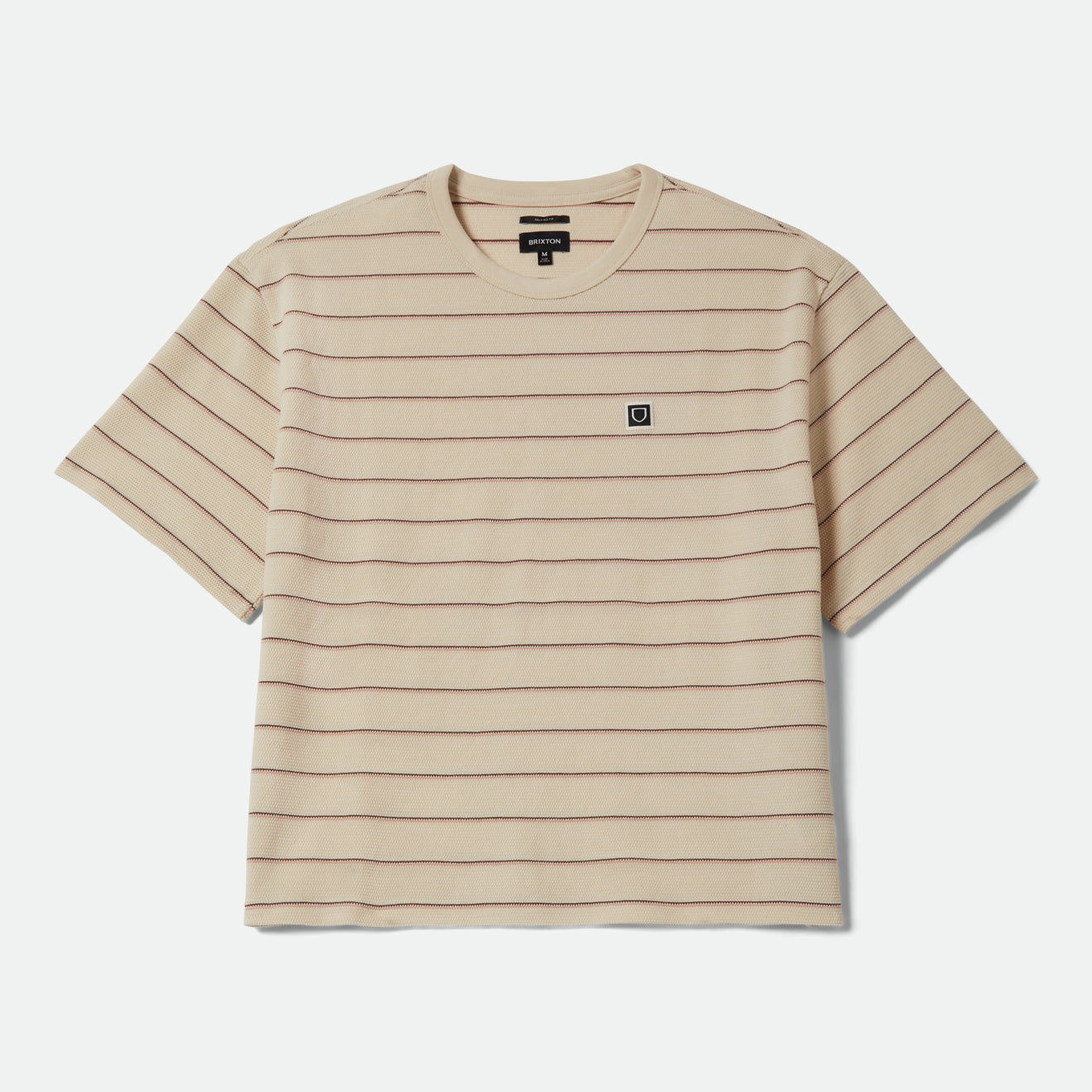 SHIELD PIQUE S/S BOXY KNIT TEE - WHITECAP/SEA FOAM/PINECONE BROWN
