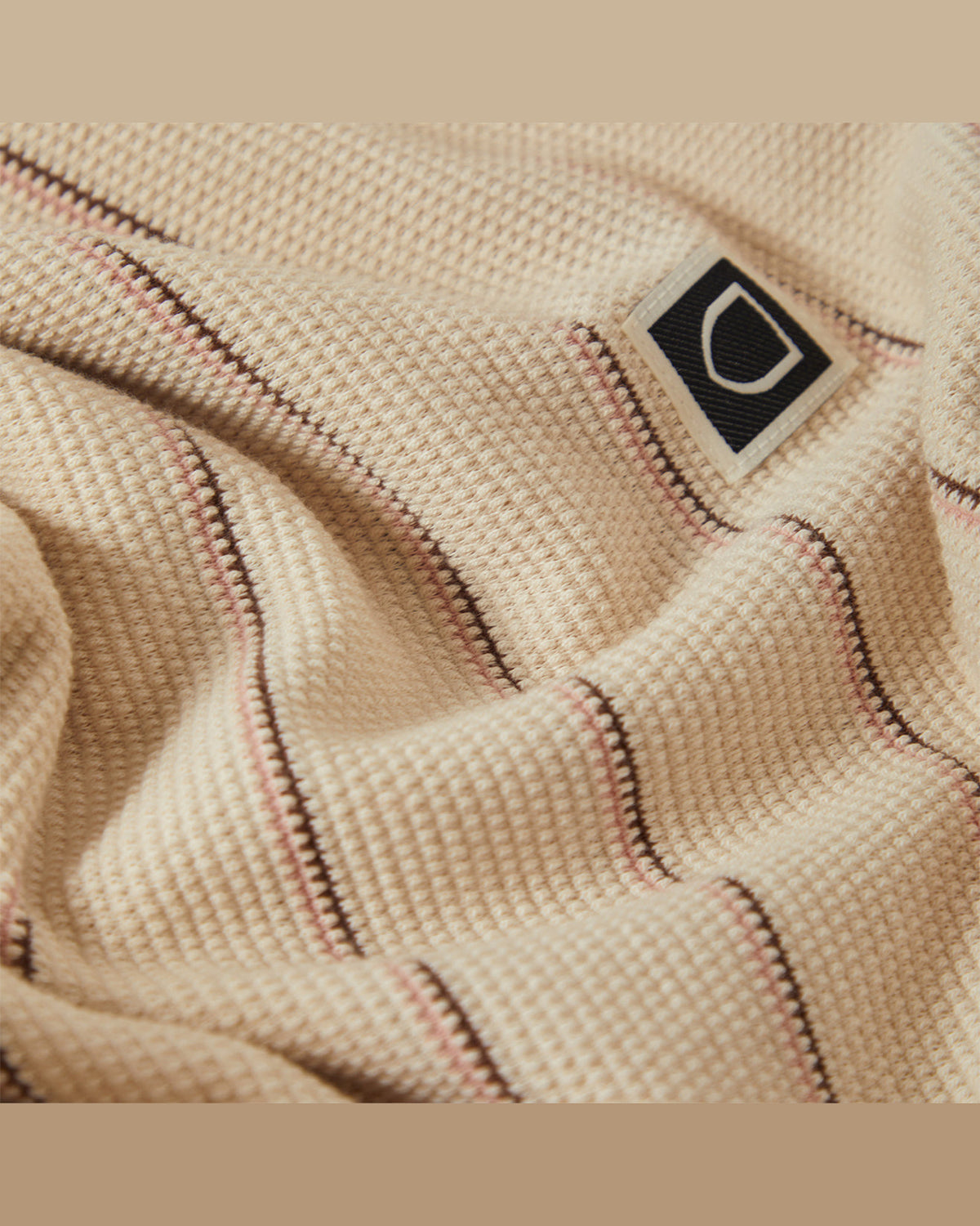 SHIELD PIQUE S/S BOXY KNIT TEE - WHITECAP/SEA FOAM/PINECONE BROWN