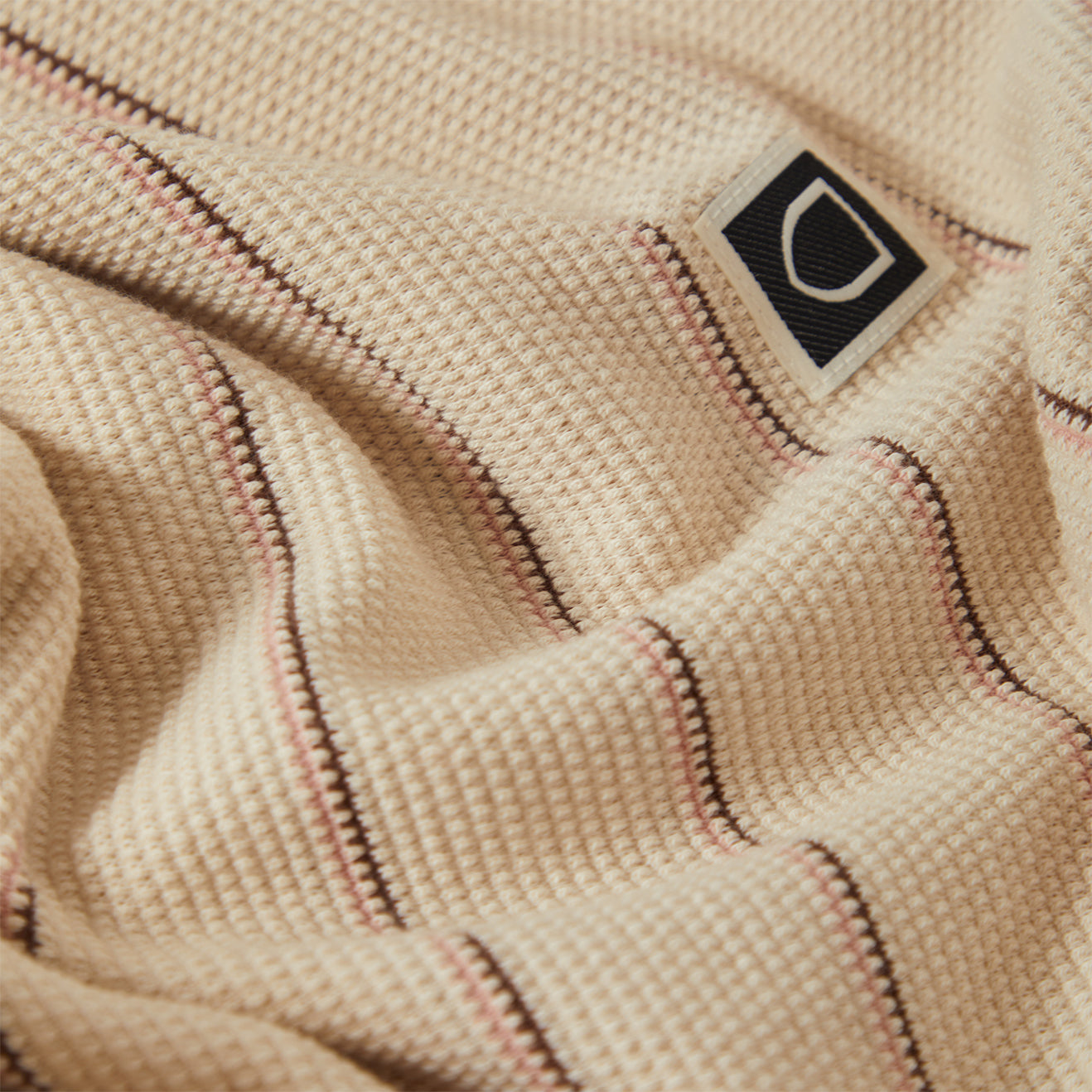 SHIELD PIQUE S/S BOXY KNIT TEE - WHITECAP/SEA FOAM/PINECONE BROWN