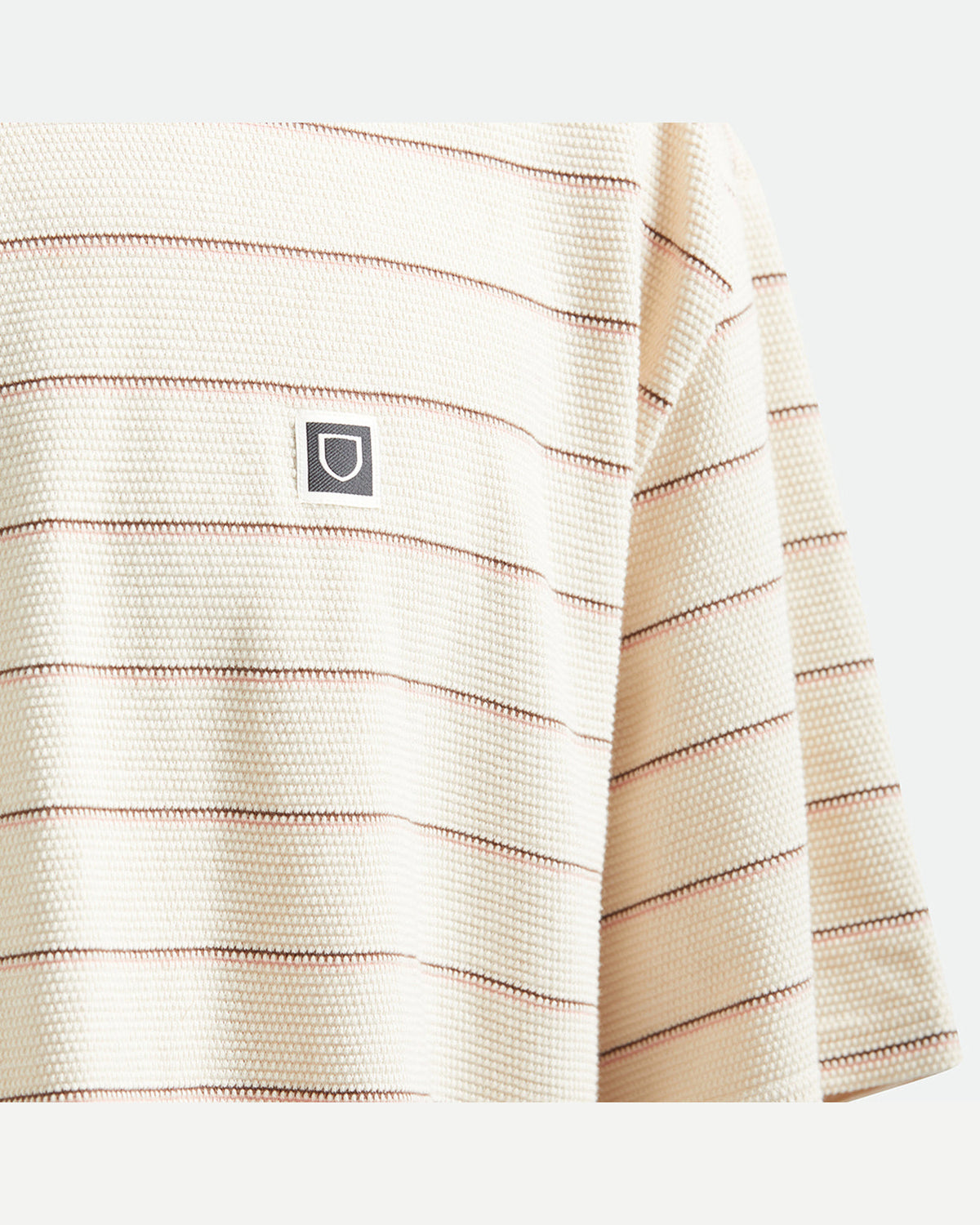 SHIELD PIQUE S/S BOXY KNIT TEE - WHITECAP/SEA FOAM/PINECONE BROWN