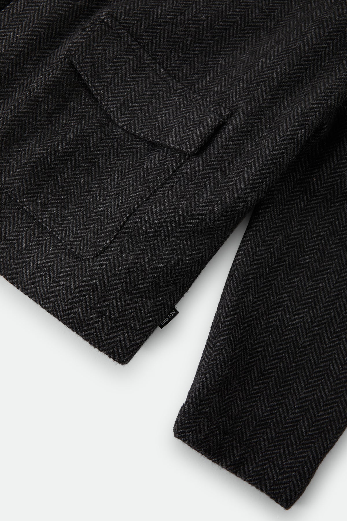 SHORT MAC COAT - BLACK HERRINGBONE