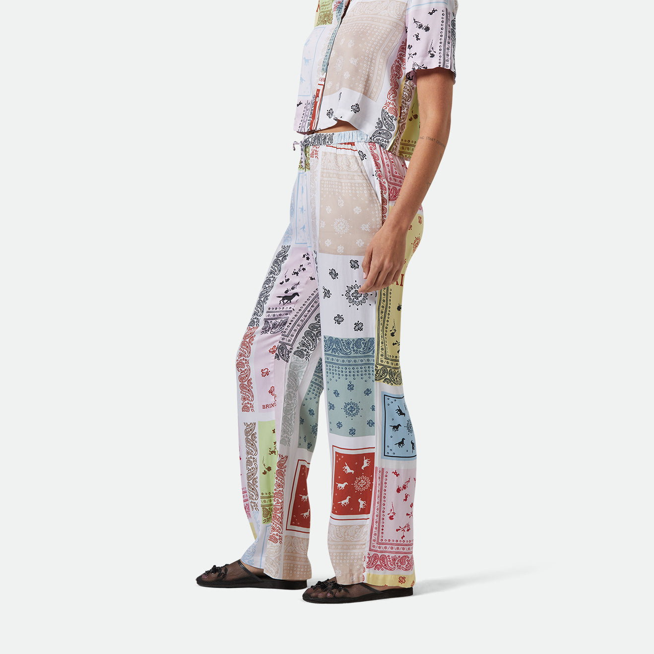 SILKY HUDSON LOUNGE PANT-MULTI COLOR BANDANA