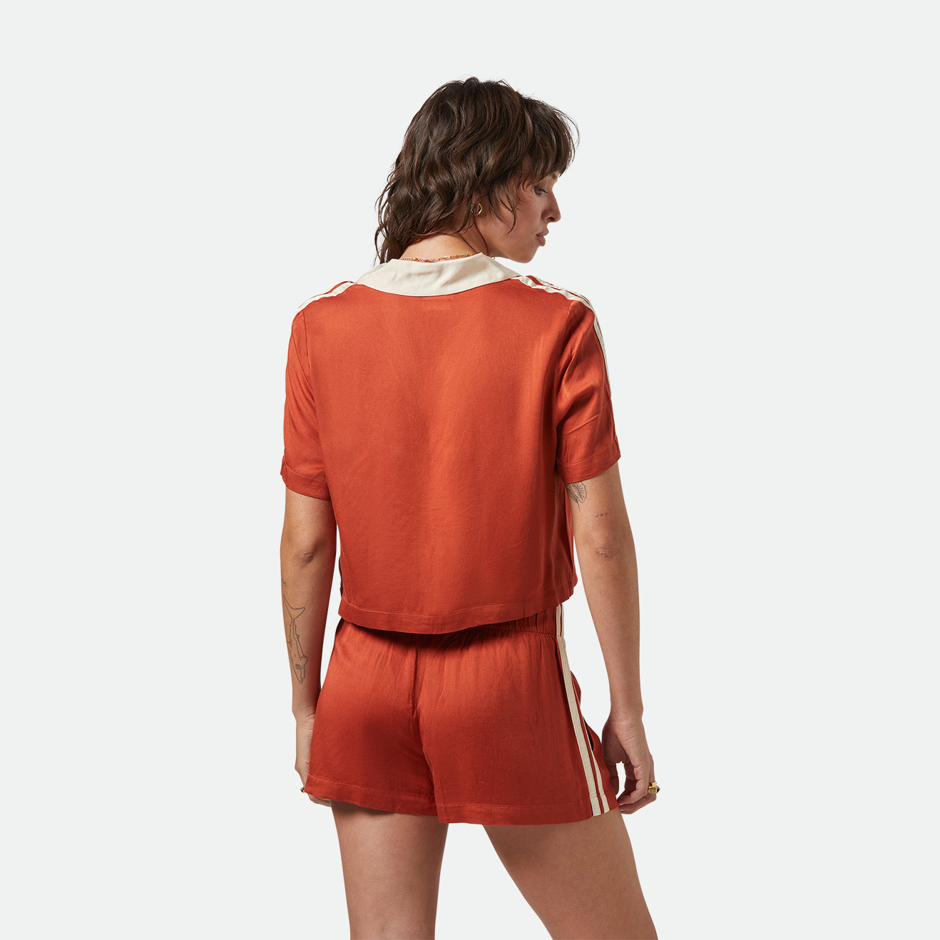 SILKY S/S BOWLING BUTTON DOWN-BURNT BRICK