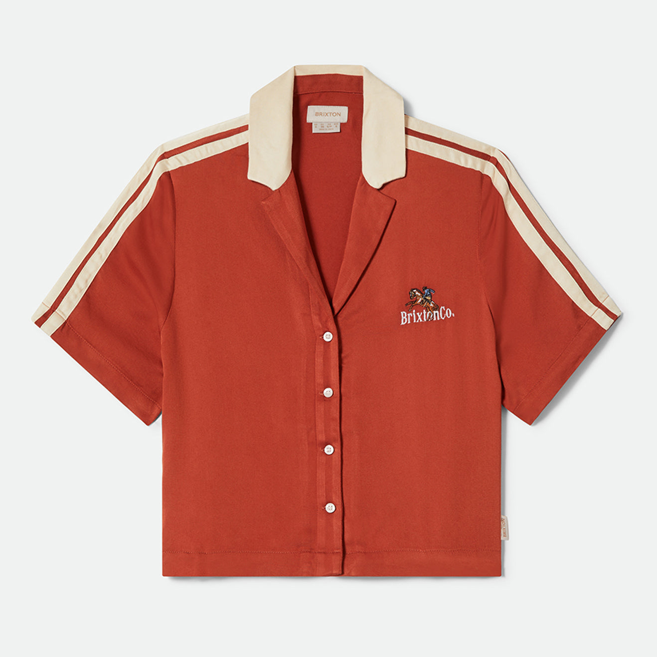 SILKY S/S BOWLING BUTTON DOWN-BURNT BRICK