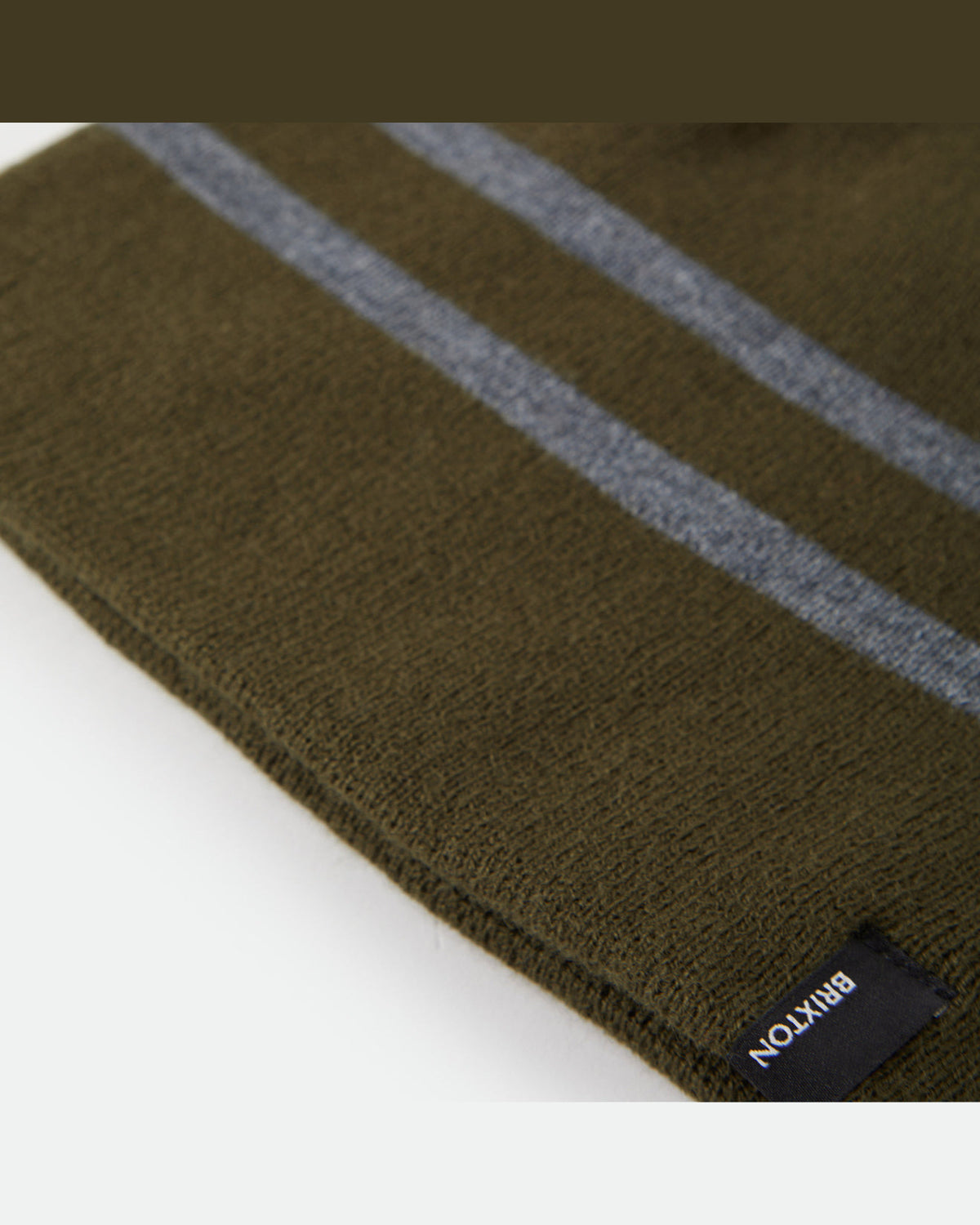 SKULLY BEANIE - DARK OLIVE/HEATHER GREY STRIPE