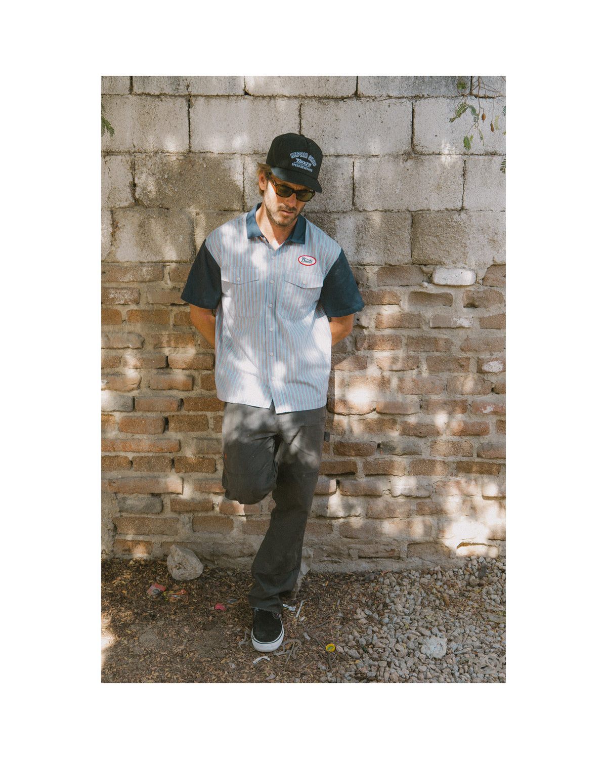 BUILDERS OLSON S/S WVN - BLUE AURA STRIPE