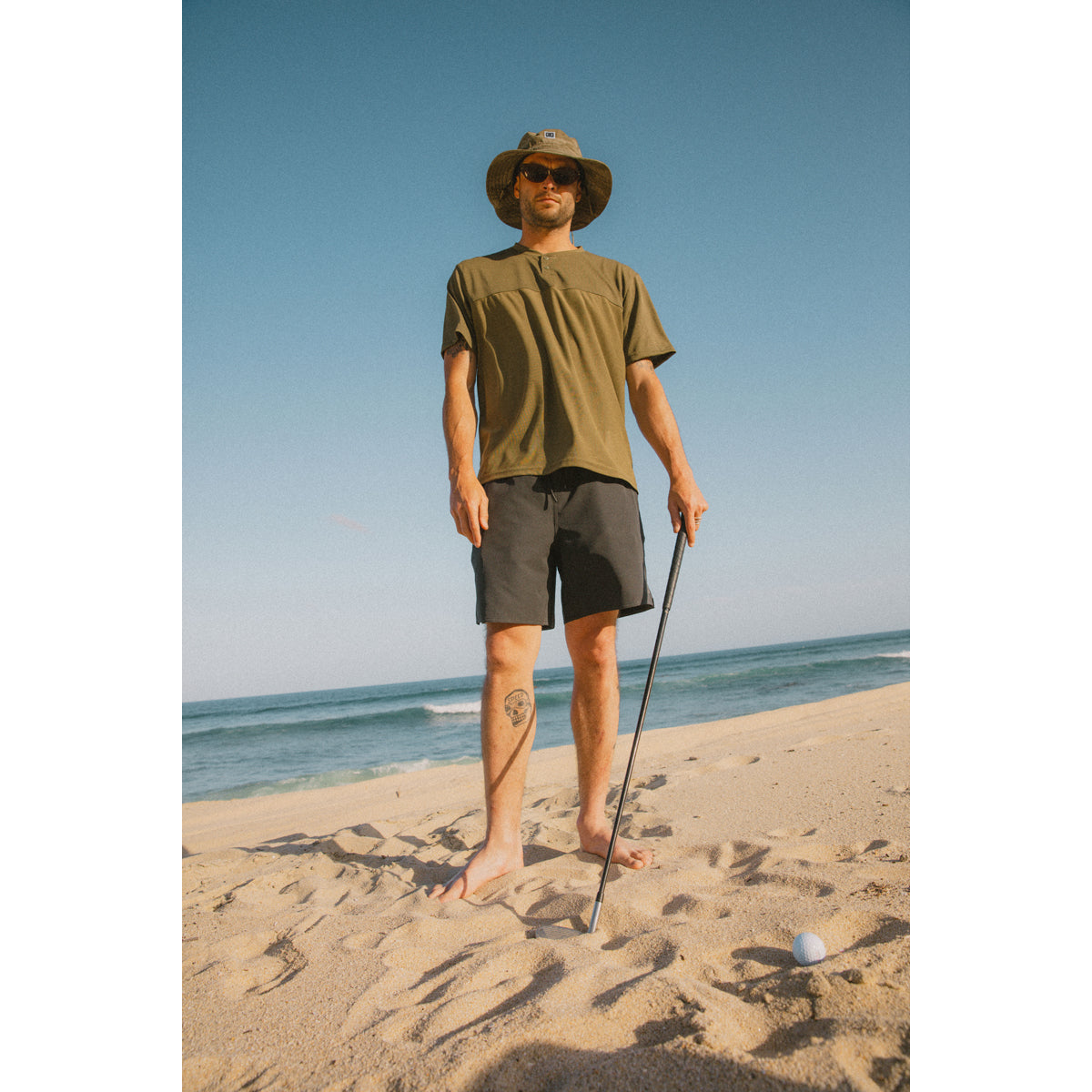 JOURNEY S/S HENLEY - DARK OLIVE