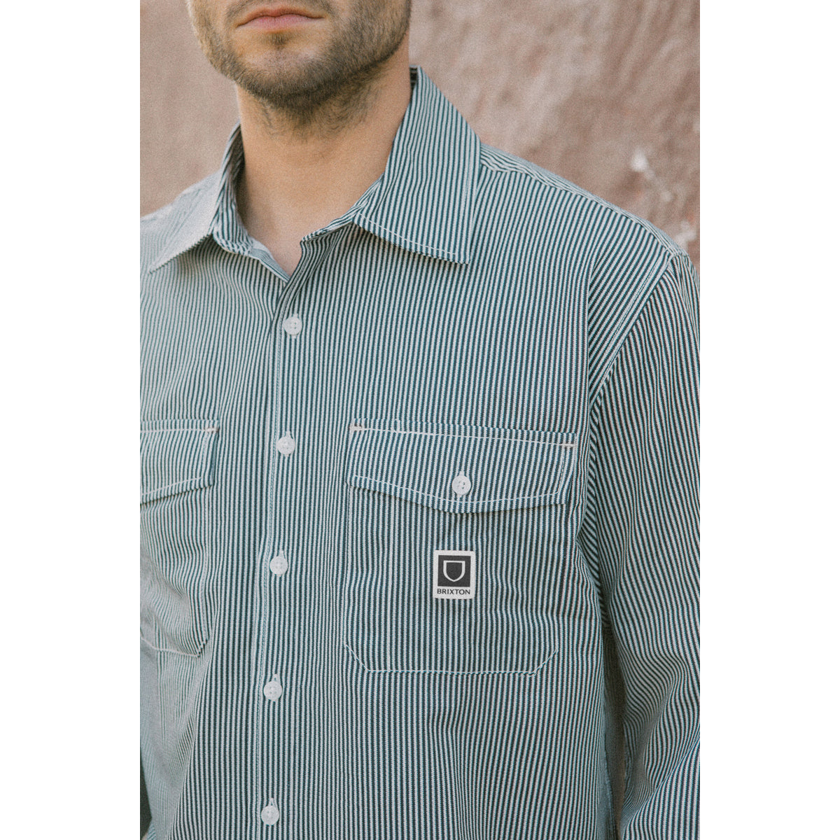 JOURNEY LW L/S WVN - NAVY/WHITE STRIPE