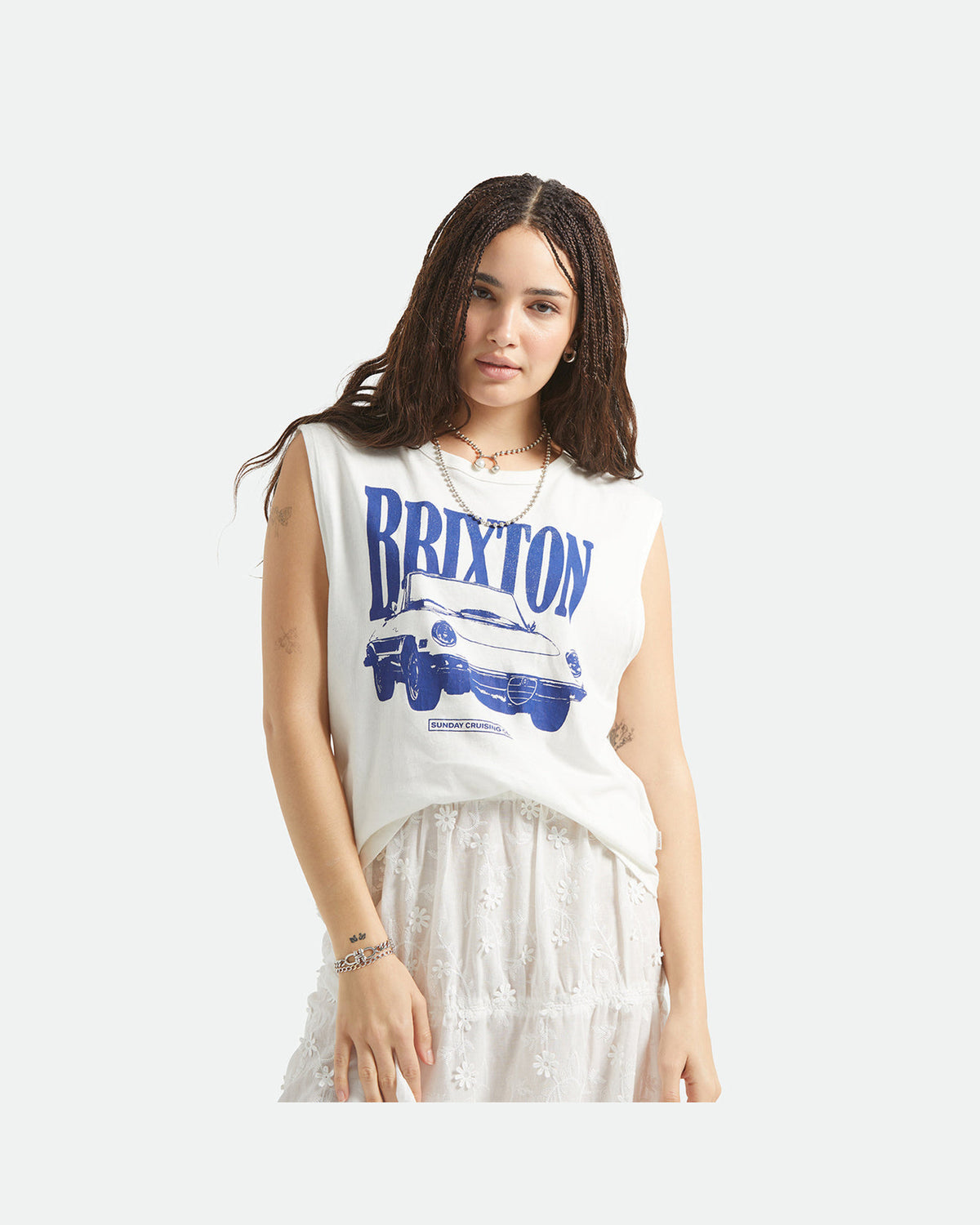 SUNDAY CRUISING CLUB MUSCLE TANK - VINTAGE WHITE