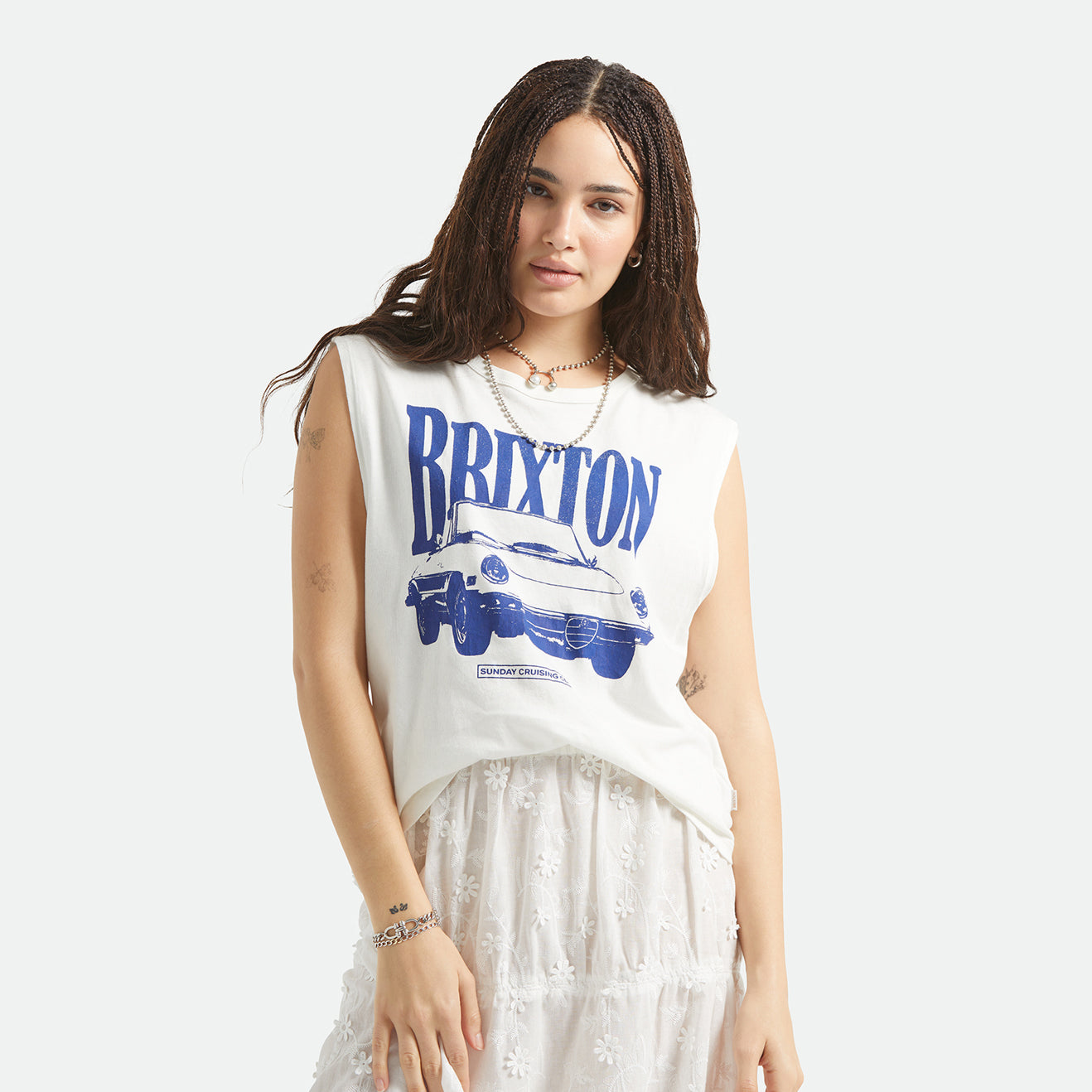 SUNDAY CRUISING CLUB MUSCLE TANK - VINTAGE WHITE
