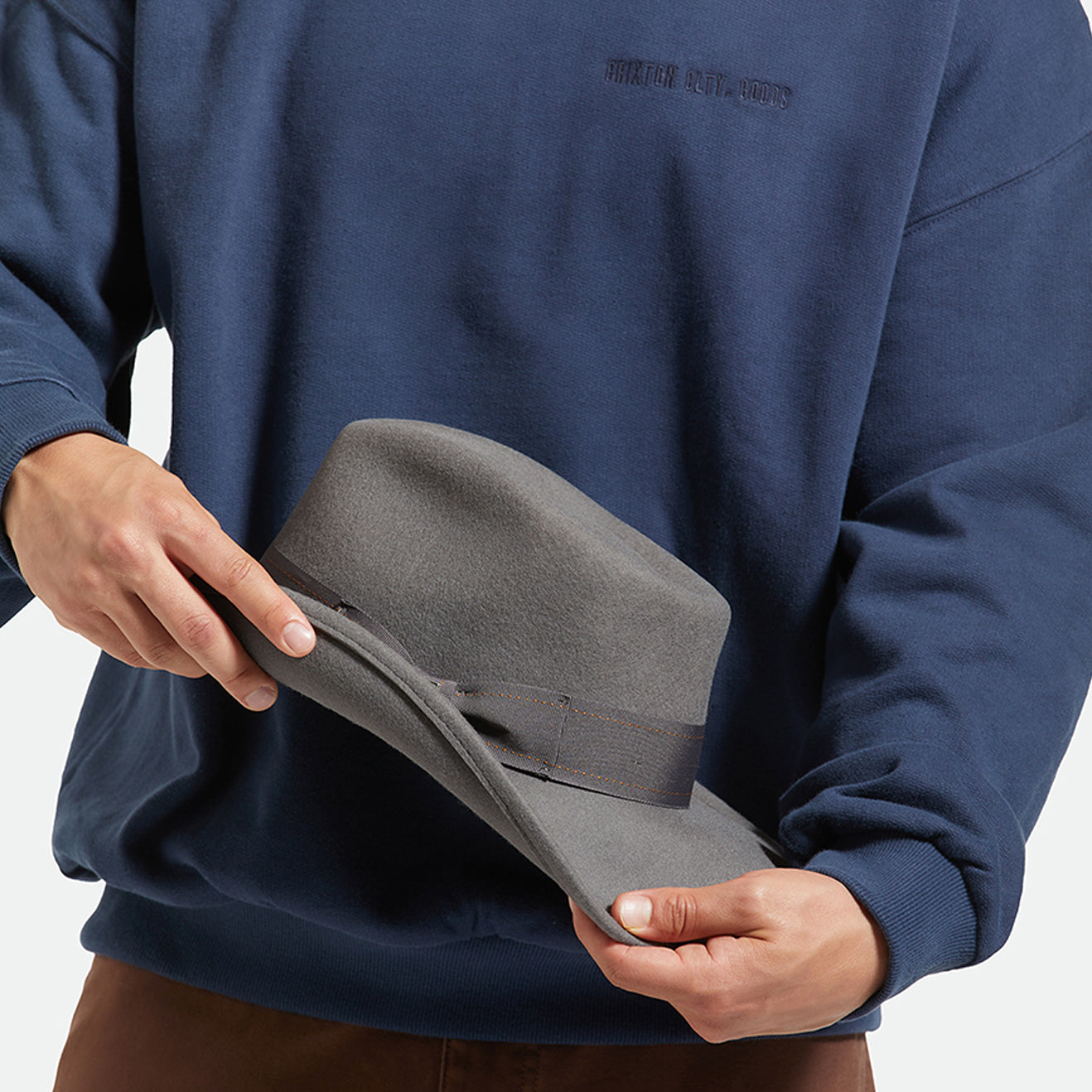 SWINDLE CONVERTABRIM FEDORA-GREY/GREY