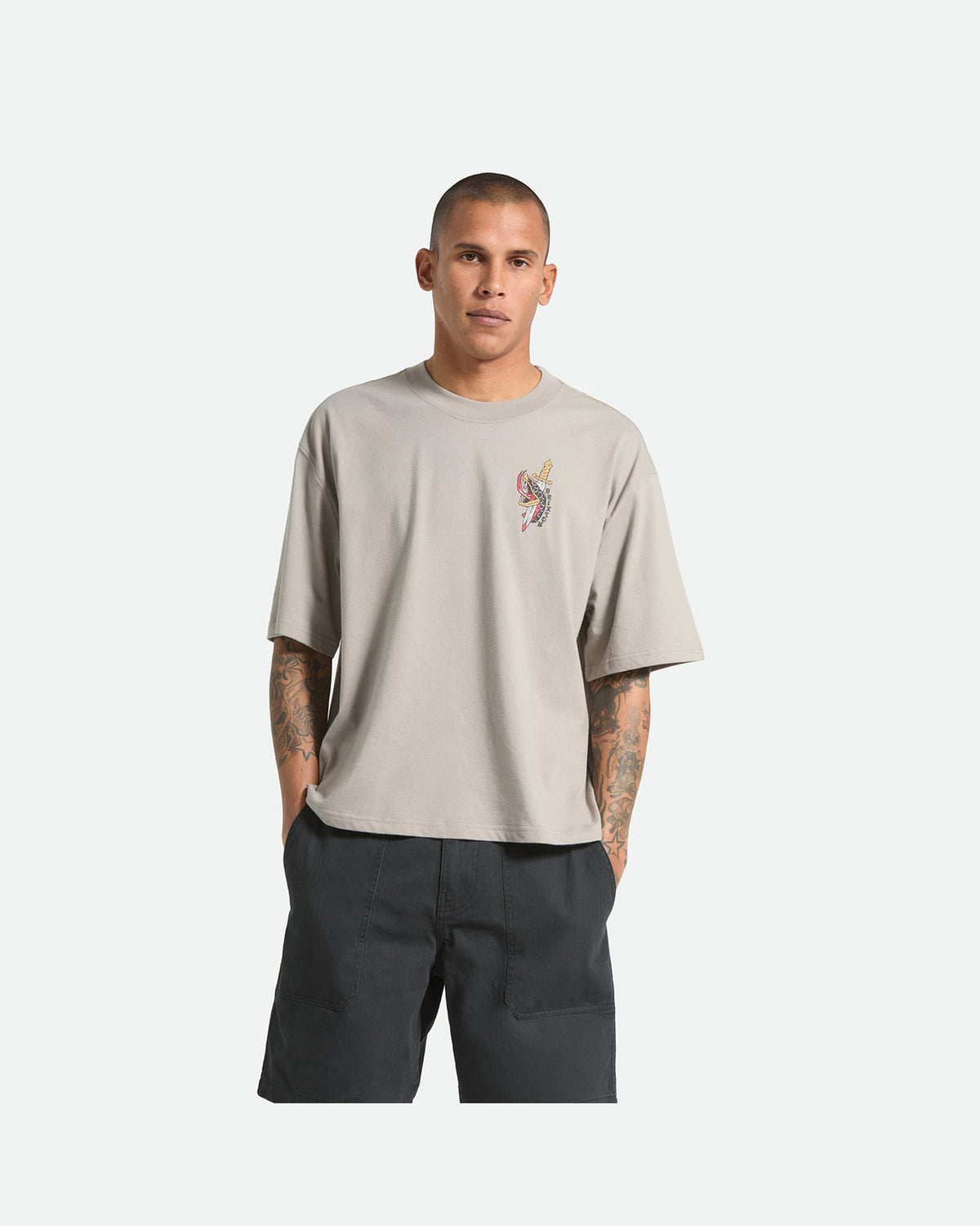 SWORD S/S BOXED CROP - PEBBLE STONE