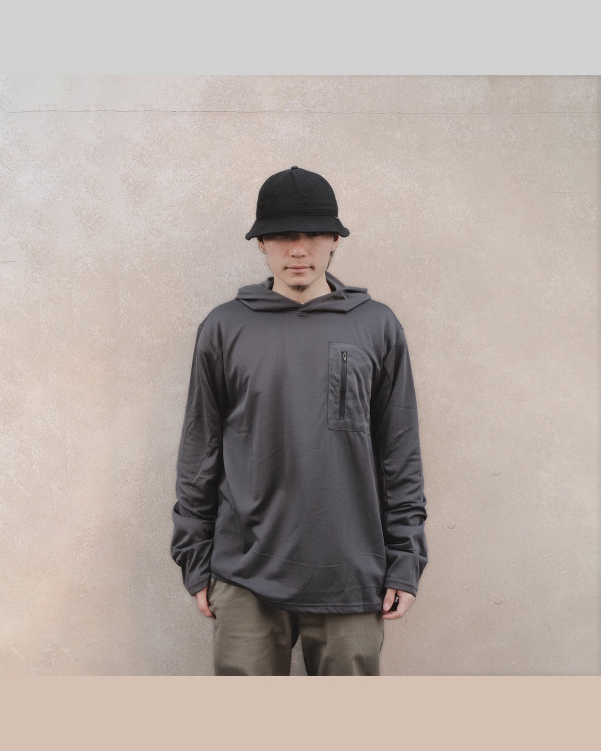 JOURNEY L/S SUN HOODIE - BLACK