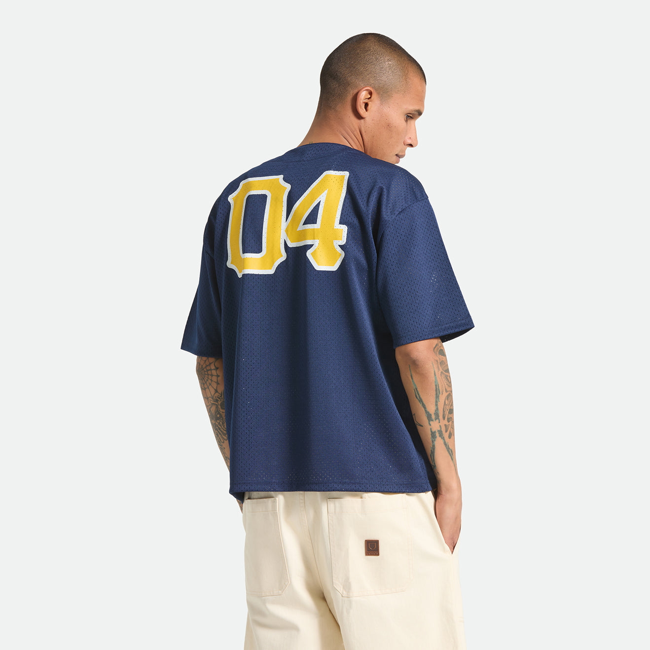 THE BRIXTON MESH BASEBALL JERSEY - WASHED NAVY