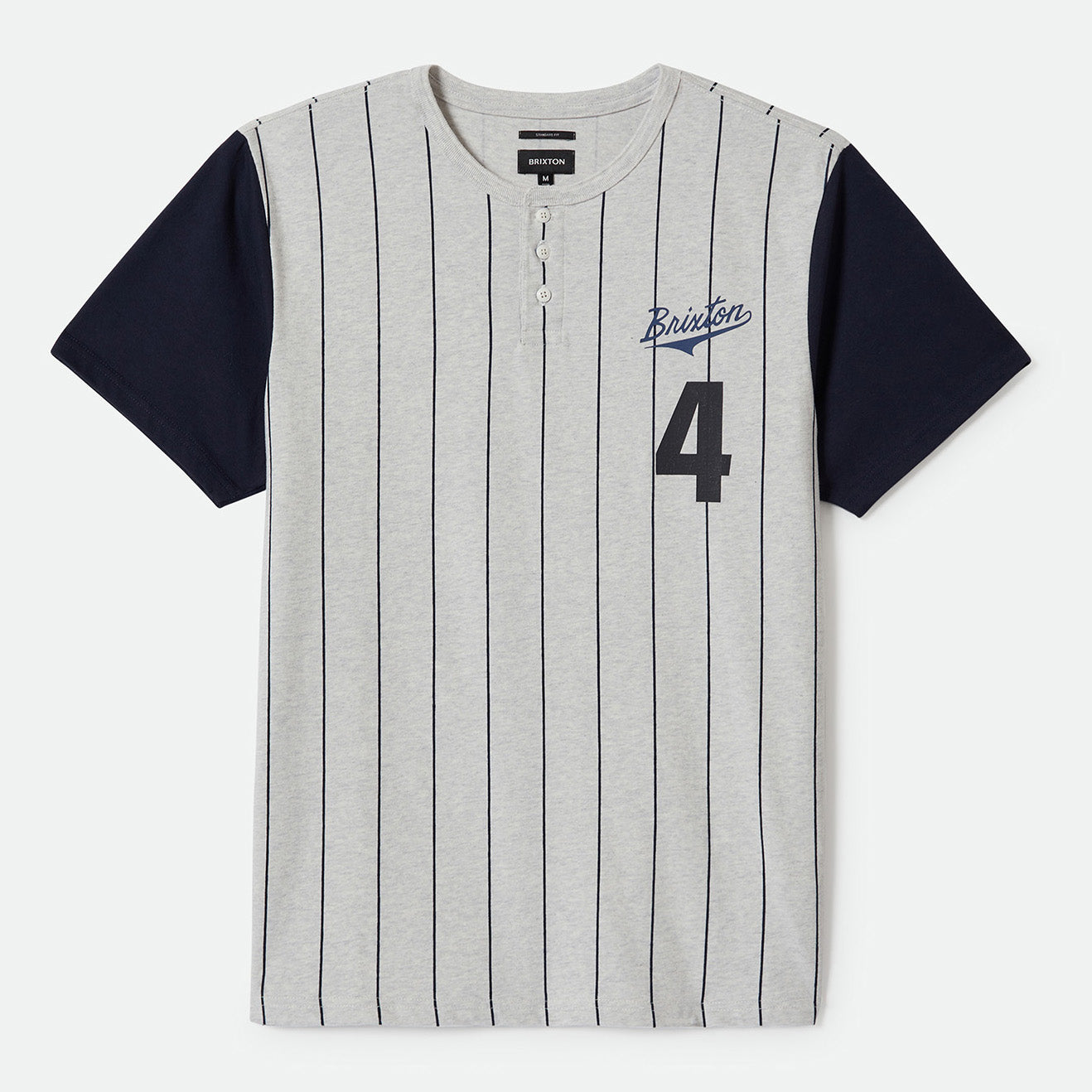 THE LEAGUE BASEBALL TEE - HEATHER GREY ASH/WASHED NAVY