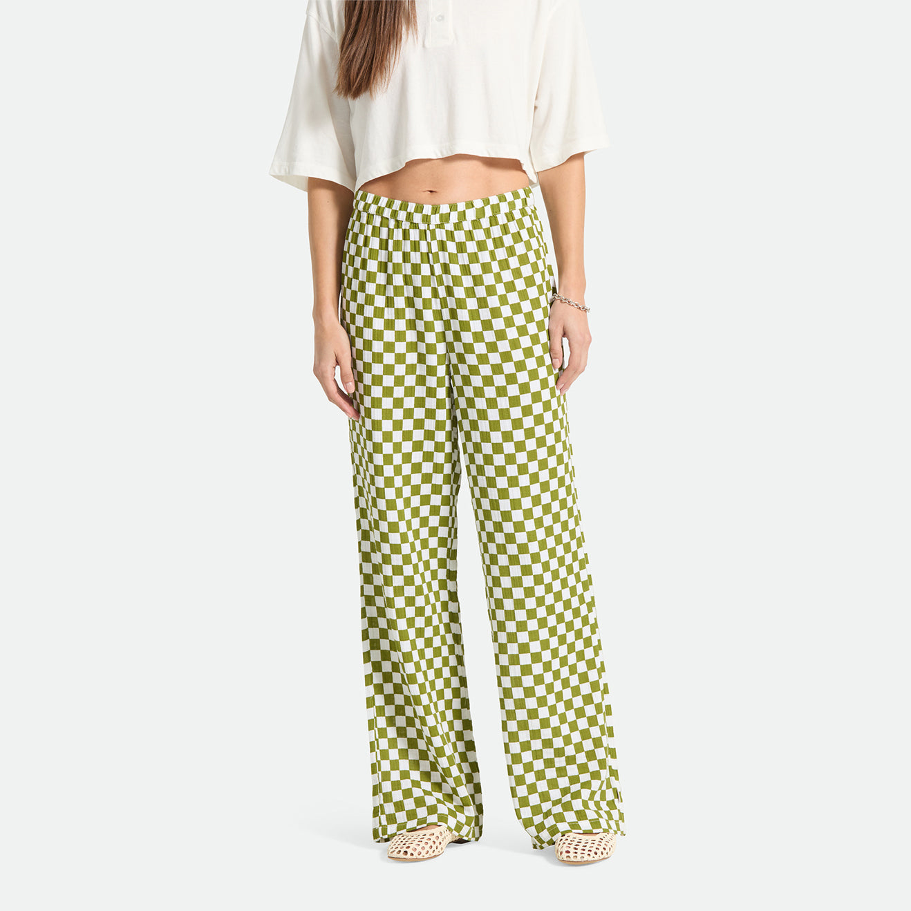 THE LOLA LOUNGE PANT - SUBLIME GREEN CHECKERBOARD