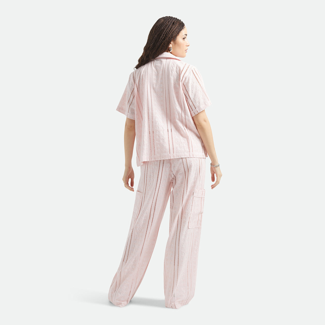 THE MERCER WIDE LEG TROUSER PANT - CHALK PINK