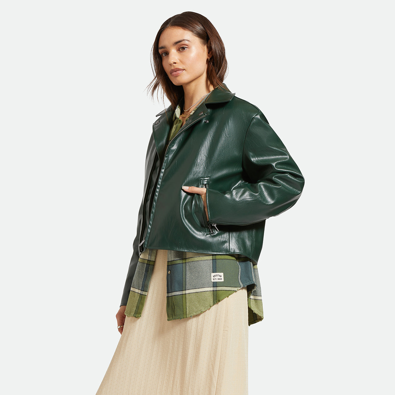 THE MOTO VEGAN LEATHER JKT-PINE NEEDLE
