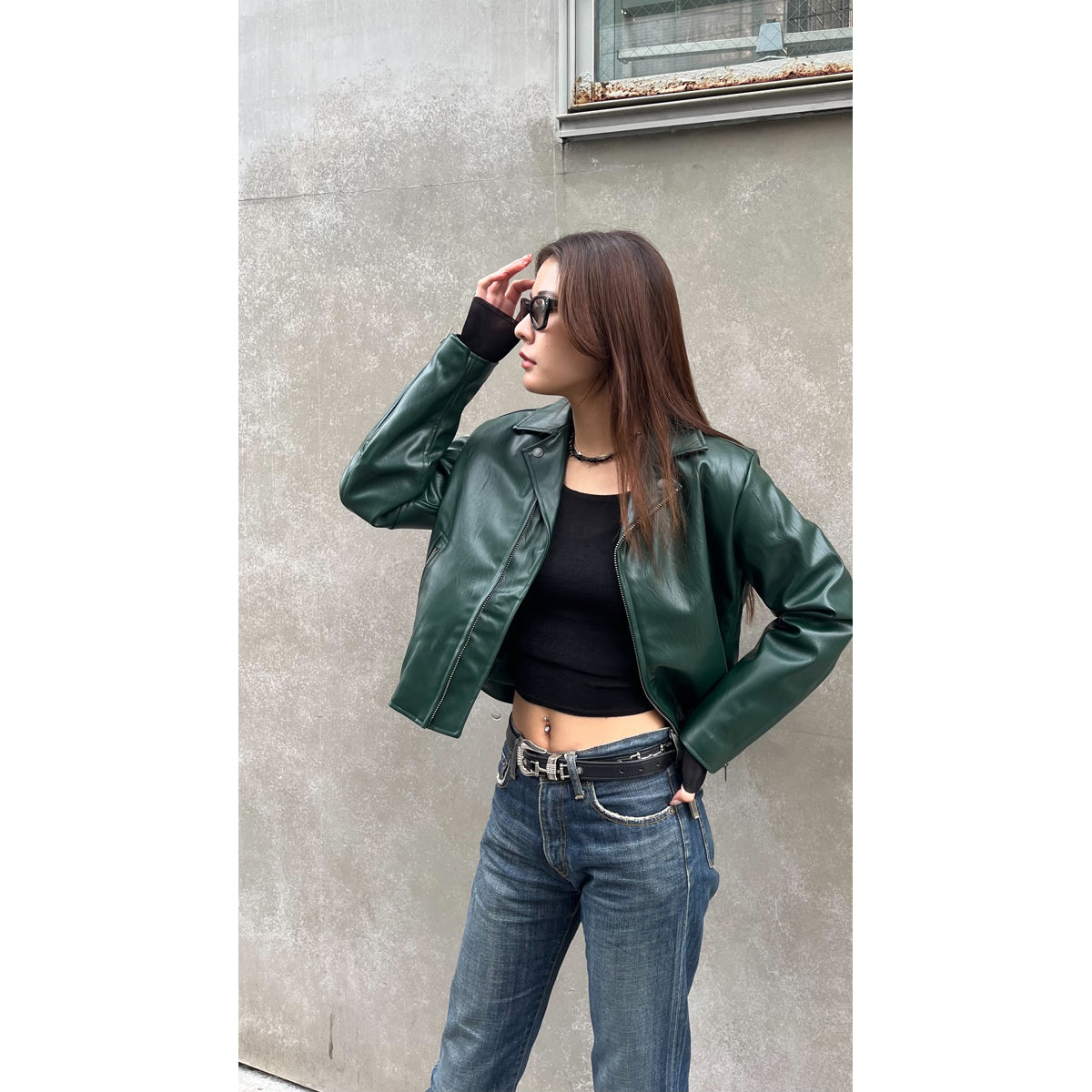 THE MOTO VEGAN LEATHER JKT-PINE NEEDLE