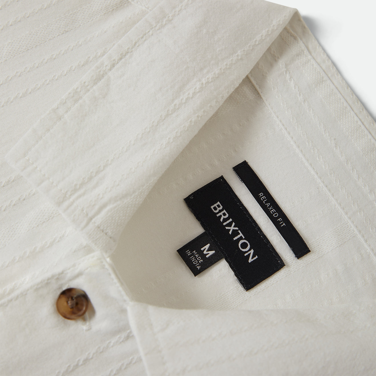 THE VINTAGE S/S WVN - OFF WHITE JACQUARD STRIPE