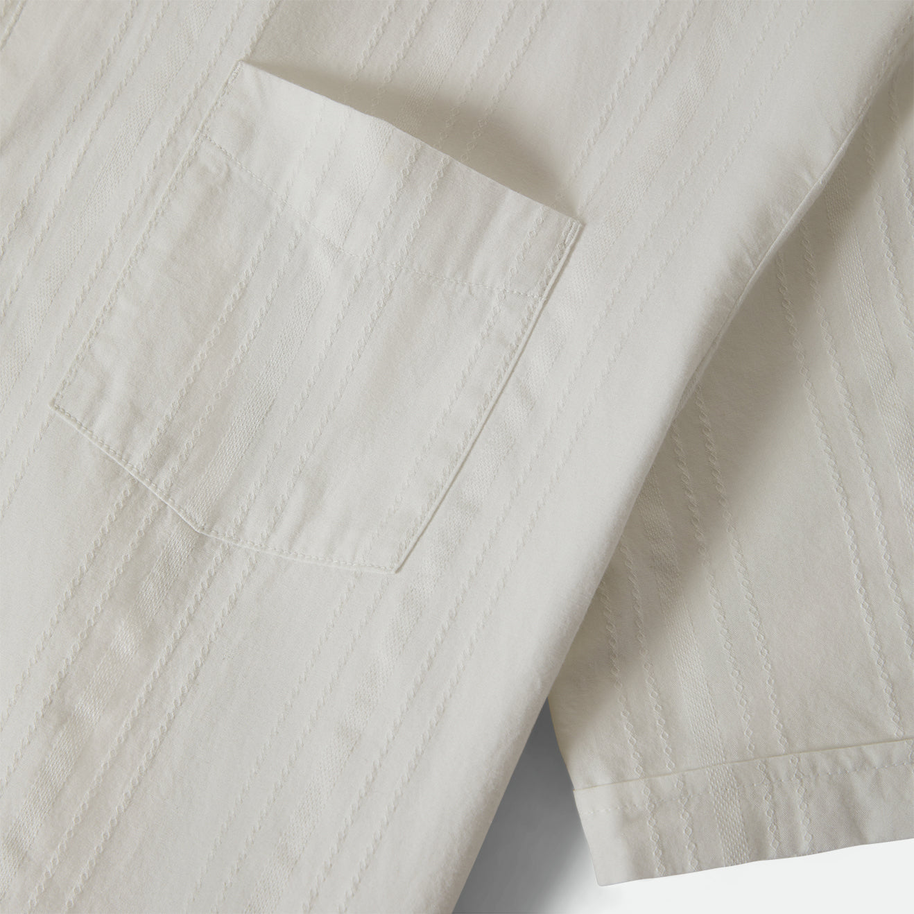 THE VINTAGE S/S WVN - OFF WHITE JACQUARD STRIPE