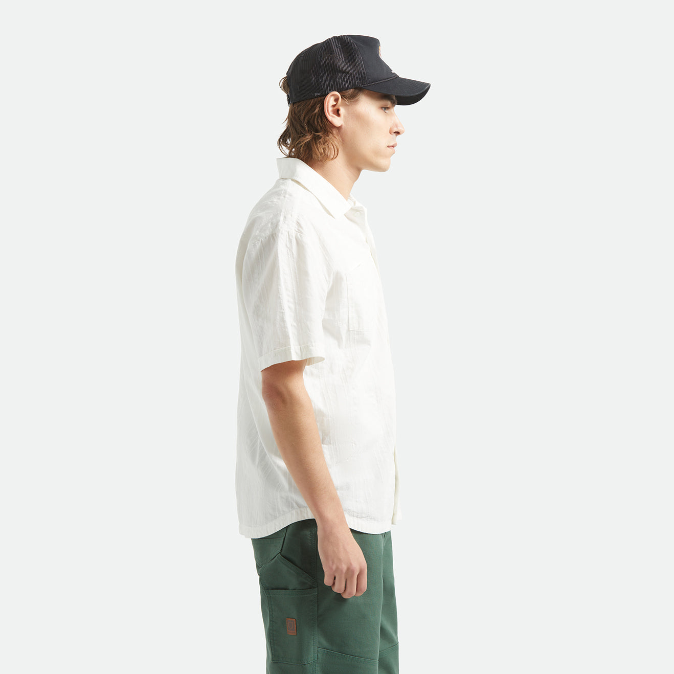 THE VINTAGE S/S WVN - OFF WHITE JACQUARD STRIPE