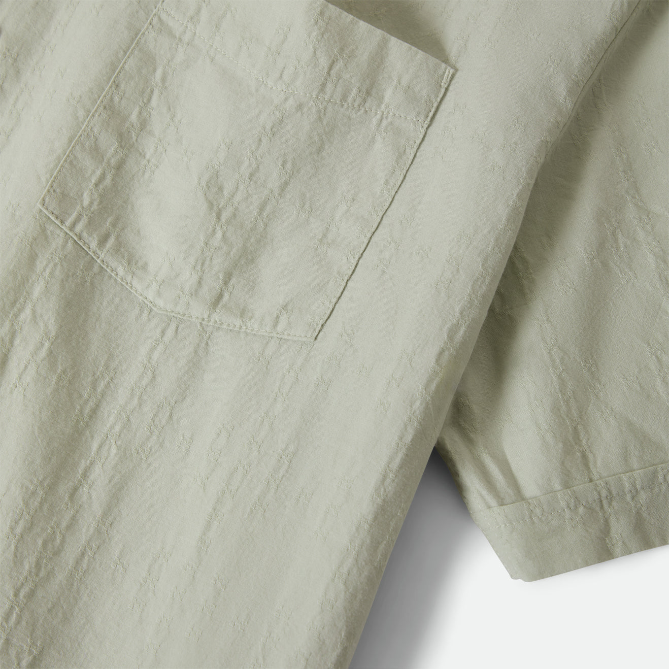 THE VINTAGE S/S WVN - SEA FOAM JACQUARD CHECK
