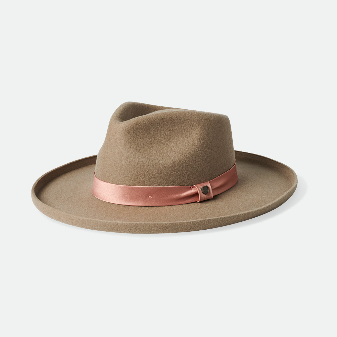 VICTORIA FELT FEDORA - TIMBERWOLF/ROSE GOLD SATIN