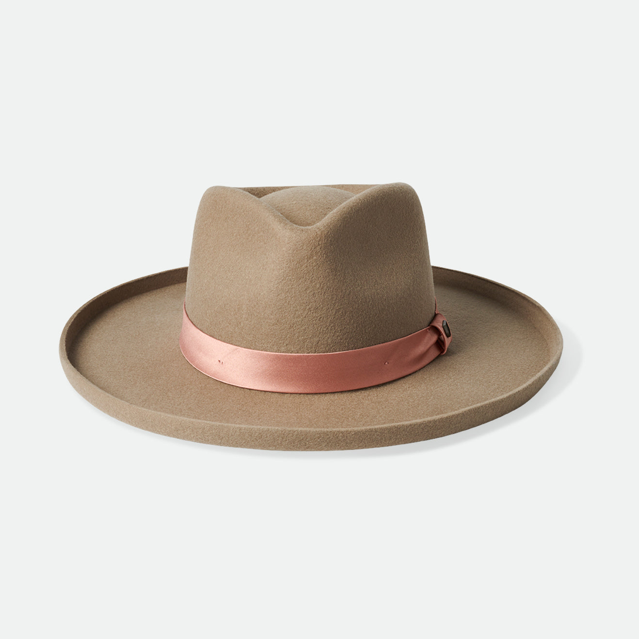 VICTORIA FELT FEDORA - TIMBERWOLF/ROSE GOLD SATIN