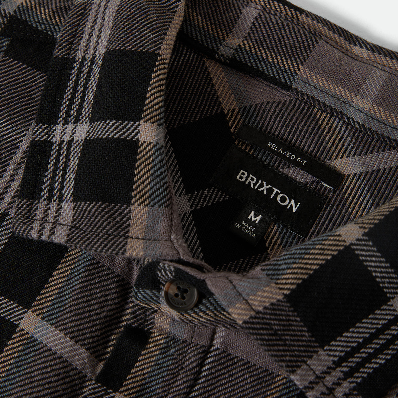 VINTAGE WASH FLANNEL - BLACK/CHARCOAL BEIGE/SLATE