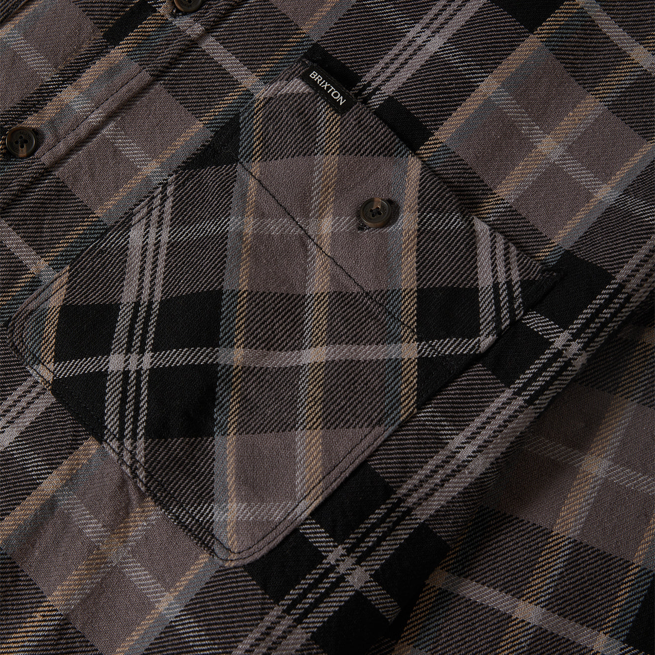 VINTAGE WASH FLANNEL - BLACK/CHARCOAL BEIGE/SLATE