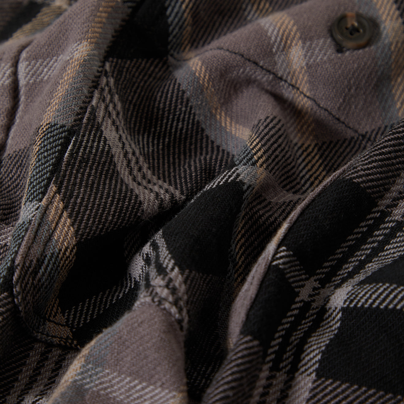 VINTAGE WASH FLANNEL - BLACK/CHARCOAL BEIGE/SLATE