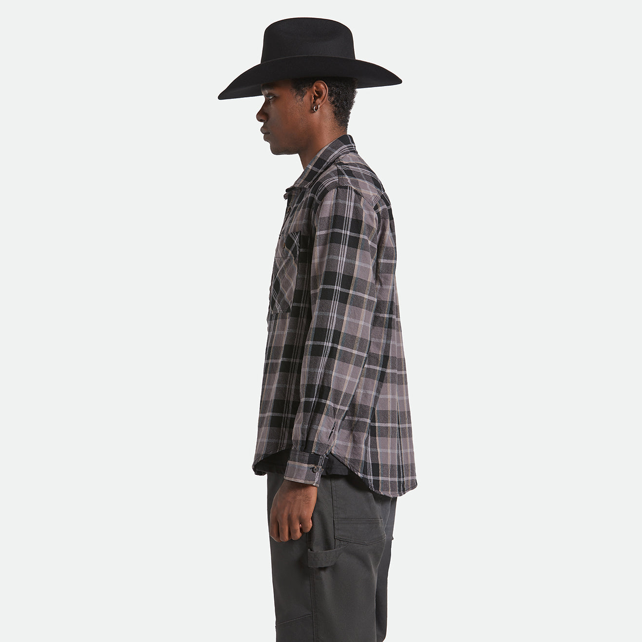 VINTAGE WASH FLANNEL - BLACK/CHARCOAL BEIGE/SLATE