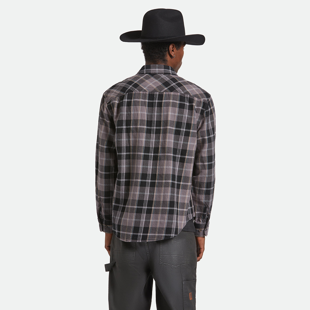 VINTAGE WASH FLANNEL - BLACK/CHARCOAL BEIGE/SLATE