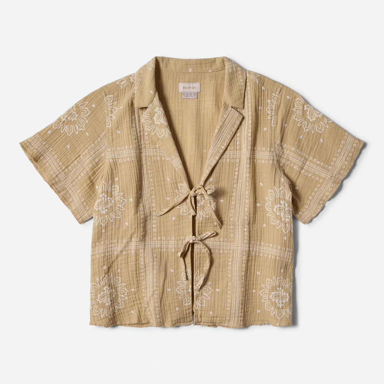 WANDERING TIE TOP-PALE KHAKI BANDANA